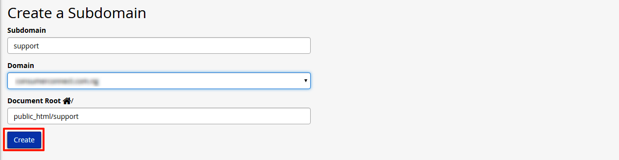 Create Subdomain